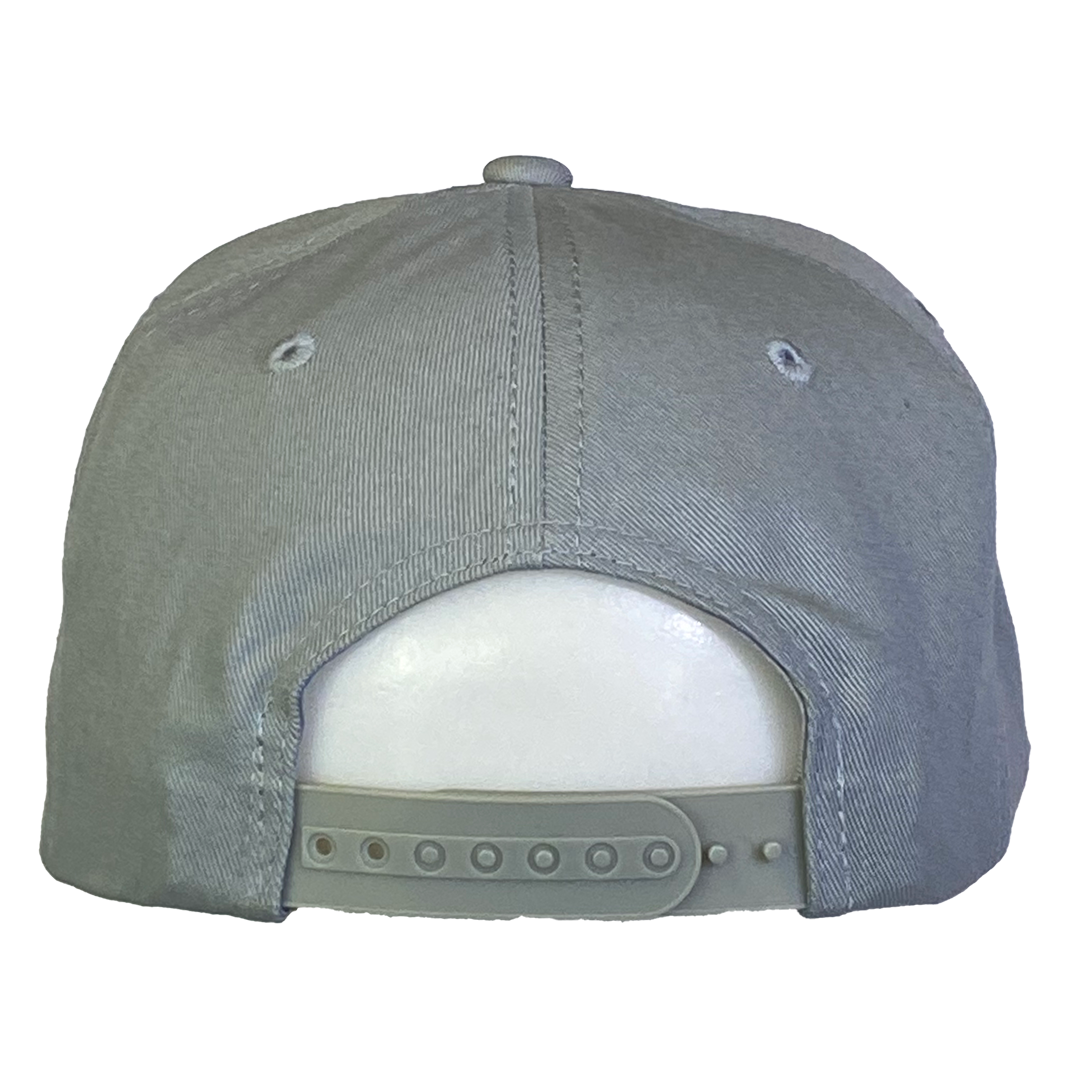 "Stack Logo" Flat Bill Snapback Hat In Grey