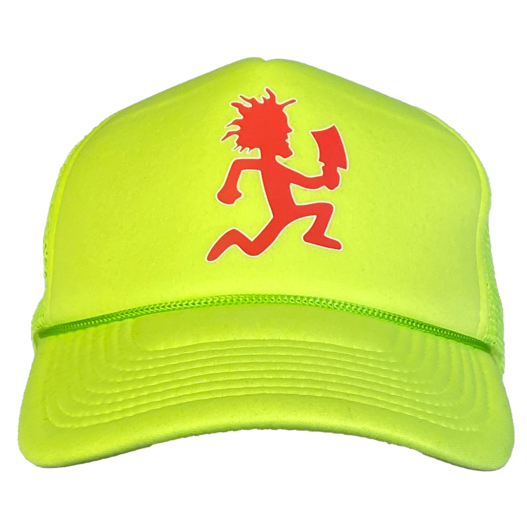 "Hatchetman" Trucker Hat In Neon Yellow