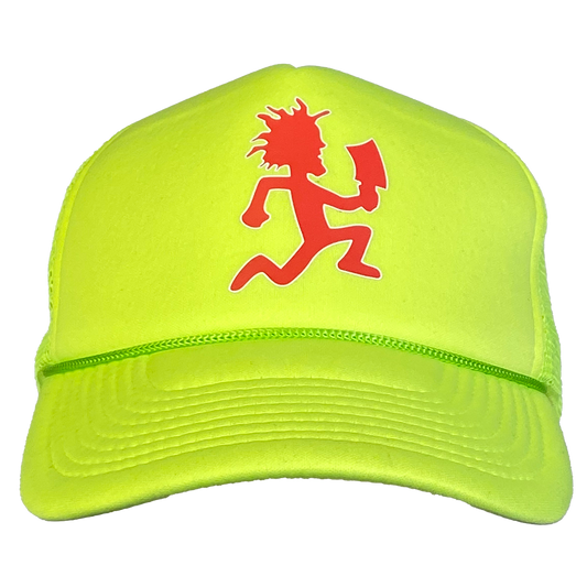 "Hatchetman" Trucker Hat In Neon Yellow