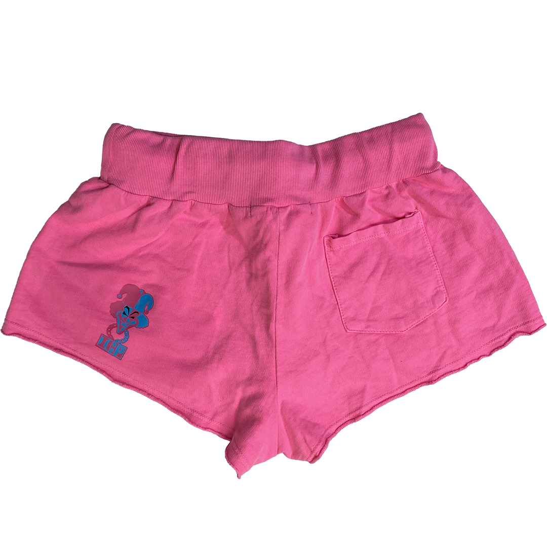 "Hatchetman Carnival" Women's Fleece Shorts In Hot Pink