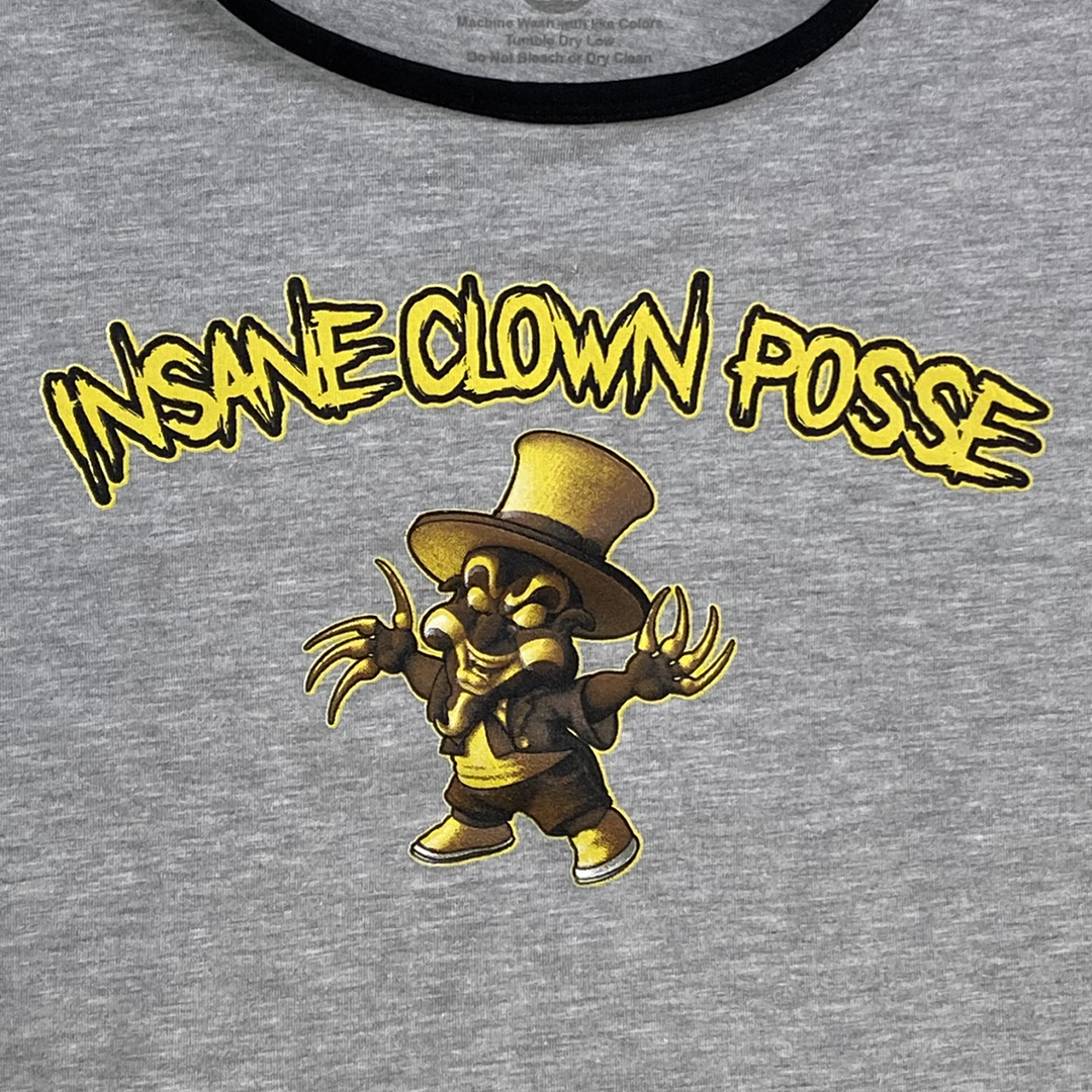 "Baby Ringmaster" Women's Belly T-Shirt In Grey