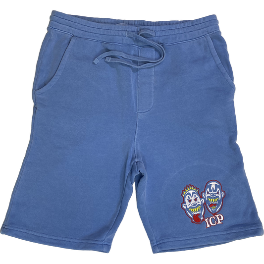 "BB Heads" Embroidered Shorts In Blue