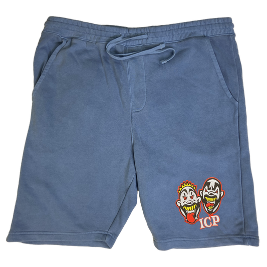 "BB Heads" Embroidered Shorts In Blue